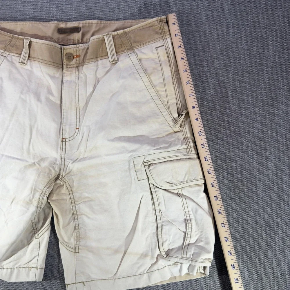 L.L. Bean Shorts Mens 34 Beige Cargo Canvas Regular Fit Casual Utility Pockets